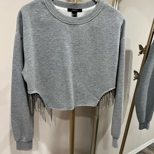 Gray Crop Sweatshirt